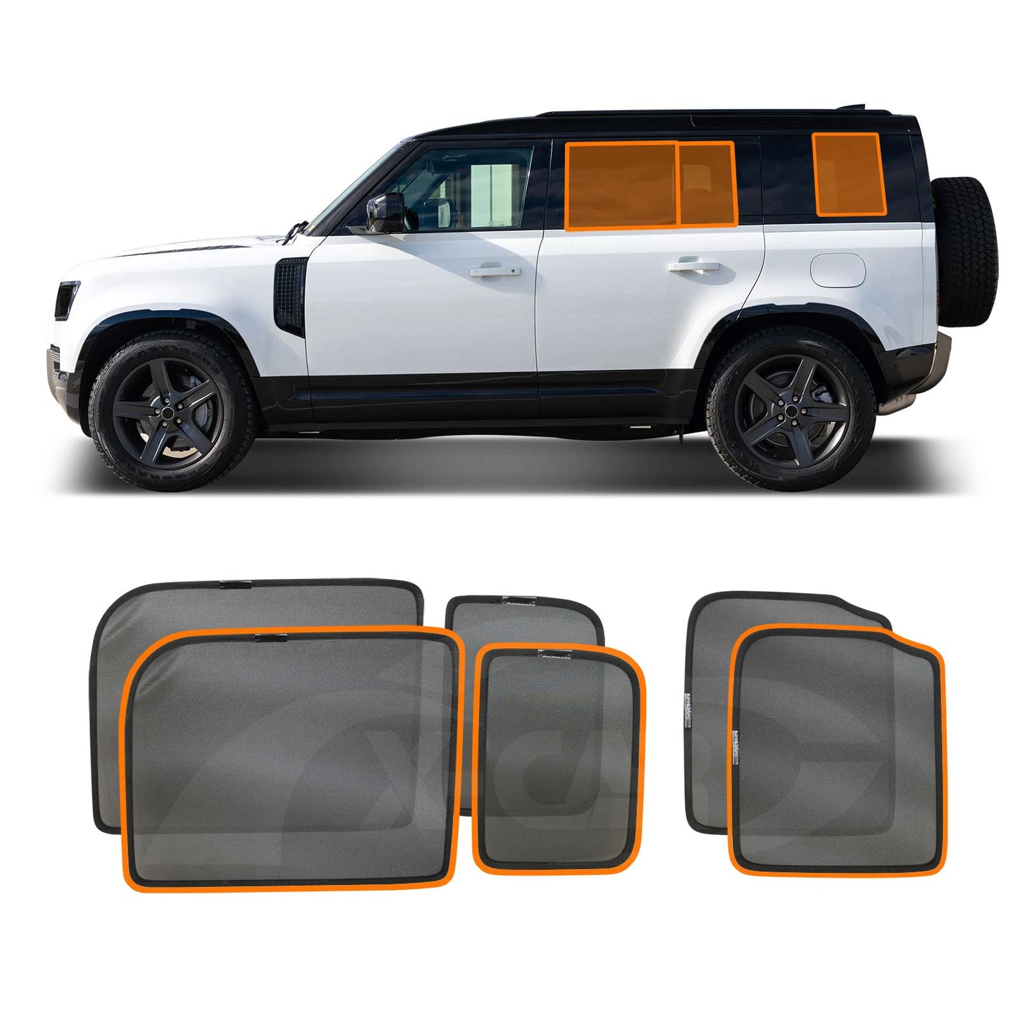 Rear Port Window Sun Shade for Land Rover Defender 2020-Onwards Car Sun Blind Mesh