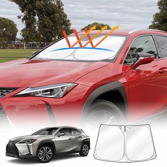 Windshield Sun Shade for Lexus UX 2019-2024 Blocks UV Rays Foldable Custom Wind Screen Sun Visor Protector