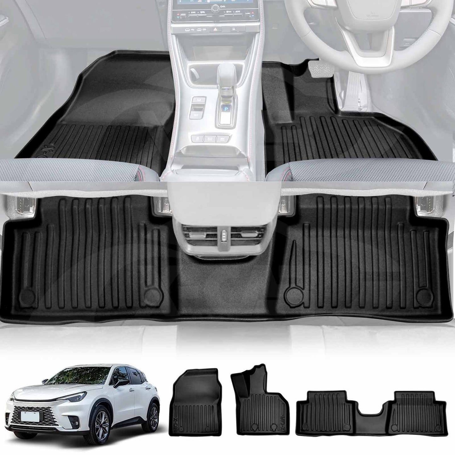 3D All-Weather Floor Mats for Lexus LBX 2024-2025 Heavy Duty Customized Car Floor Liners Full Set Carpet