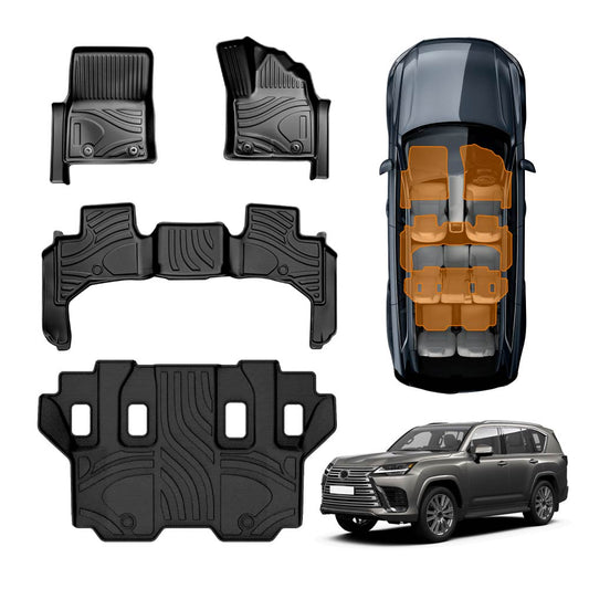 3D Heavy Duty All Weather Car Mat Floor Liner Full Set for Lexus LX Series LX500d LX600 2021-2025