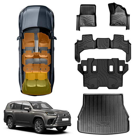 Boot Liner & Floor Mats for Lexus LX Series LX500d LX600 2021-2025 Heavy Duty Cargo Trunk Mat Luggage Tray