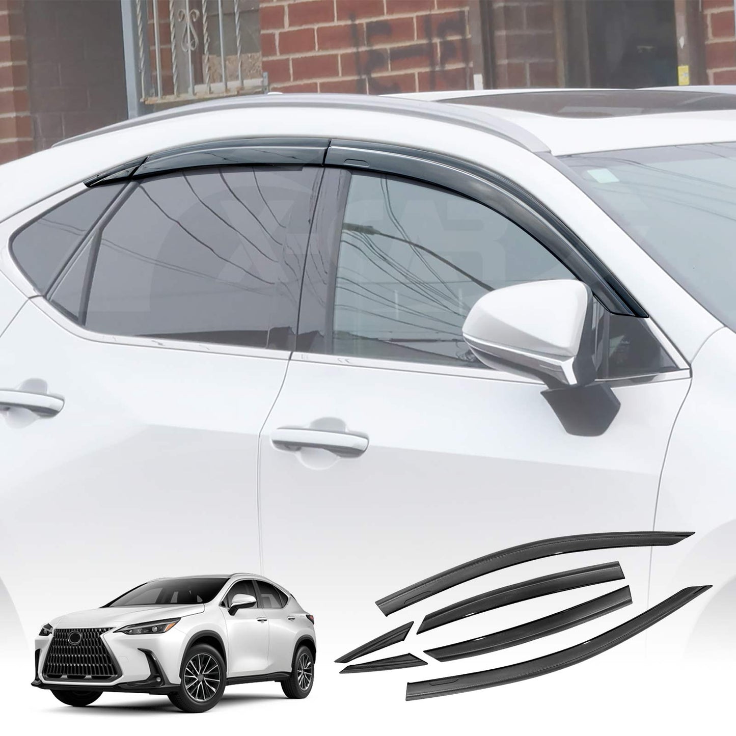 Weathershields for Lexus NX250 NX350 NX350h NX450h 2022-2025 Car Weather Shields Wind Deflectors Window Sun Visor 6 Pcs