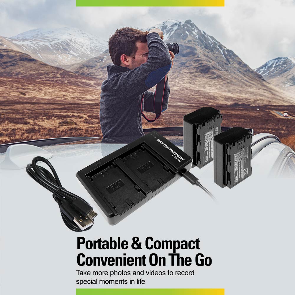 External USB Dual Battery Charger for Sony Alpha a6600/a7 a7R a7S III IV/a7C/A9 II/ILCE-7M3K ILCE-7RM3 ILCE-7RM4 ILCE-7SM3 ILCE-9M2 ILCE-6600M Camera