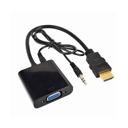 1080P HDMI Male to VGA Female Video Adapter Cable Converter With 3.5mm Audio Out