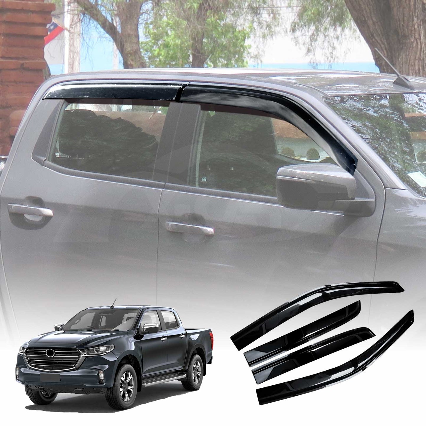 Weathershields for Mazda BT-50 BT50 Dual Cab TF Series 2020-2025 Car Weather Shields Wind Deflectors Window Sun Visor