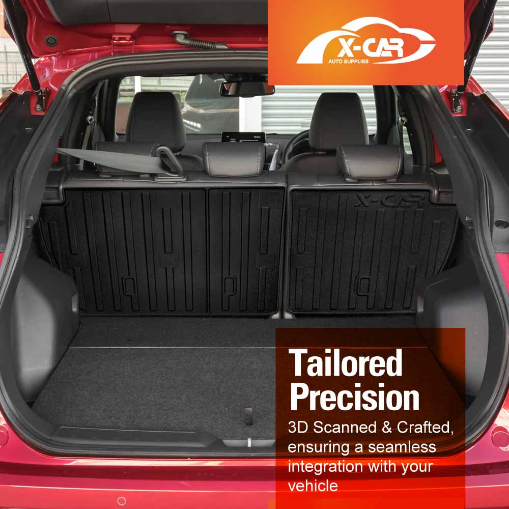 3D Floor Mats Boot Liner Set for Mitsubishi Eclipse Cross 2021-Onwards All Weather Heavy Duty Cargo Kick Mats Back Seat Protector Cover