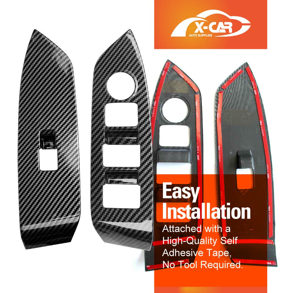 Power Window Control Switch Panel Trim Decor Cover Protector for Mazda CX-5 CX5 2017-2025 Carbon Fibre Style