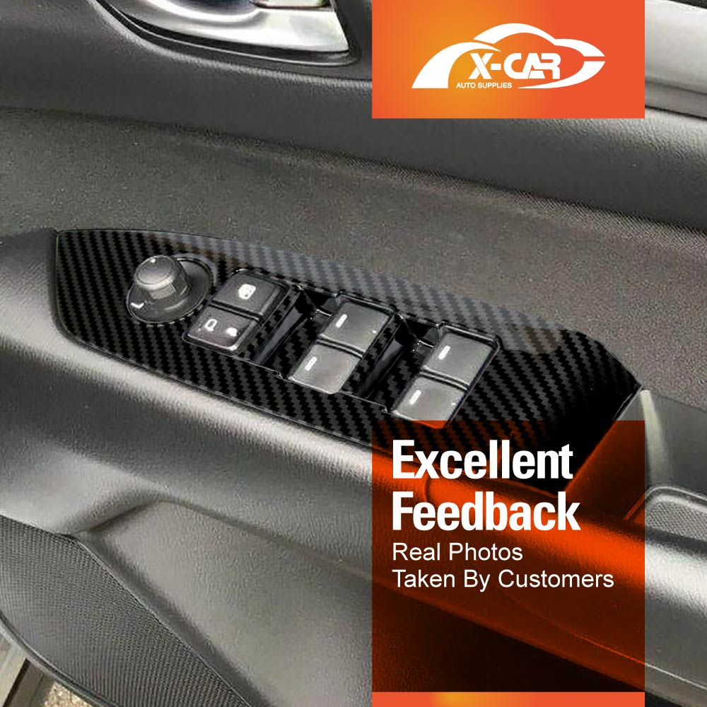 Power Window Control Switch Panel Trim Decor Cover Protector for Mazda CX-5 CX5 2017-2025 Carbon Fibre Style