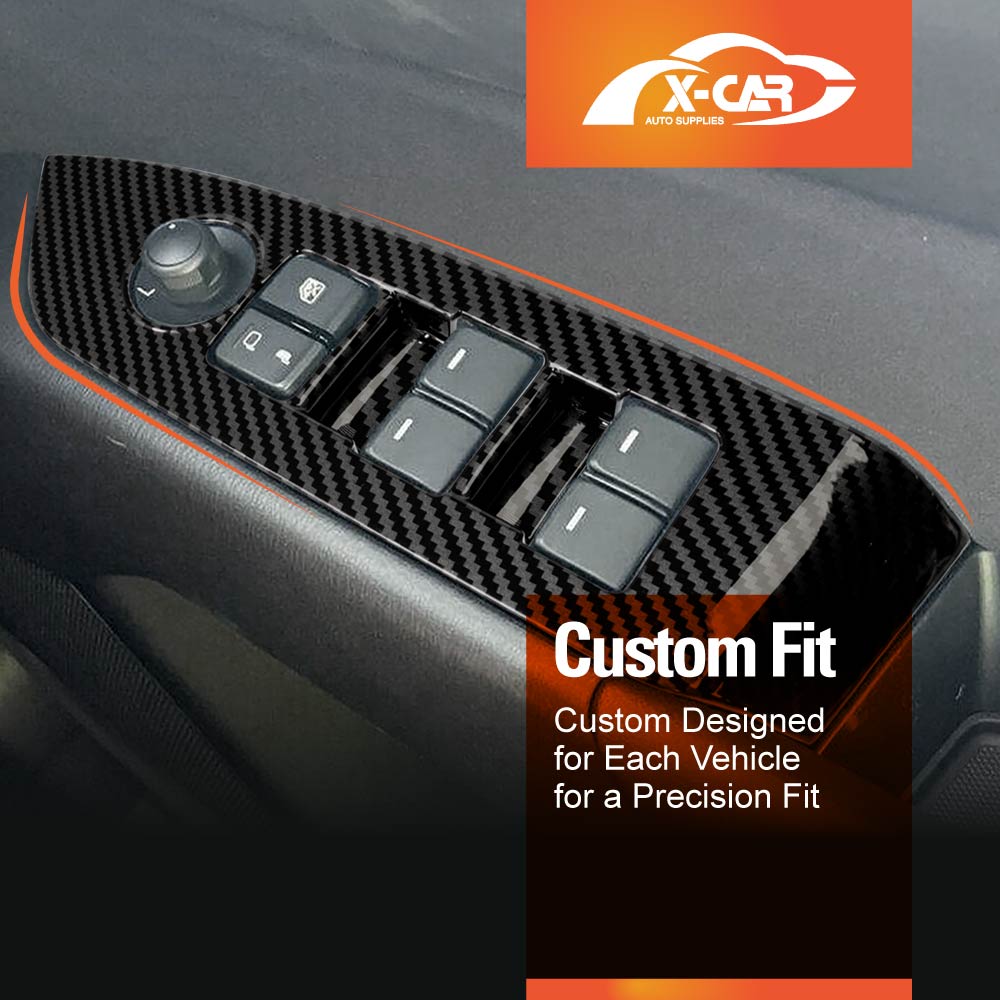 Power Window Control Switch Panel Trim Decor Cover Protector for Mazda CX-5 CX5 2017-2025 Carbon Fibre Style