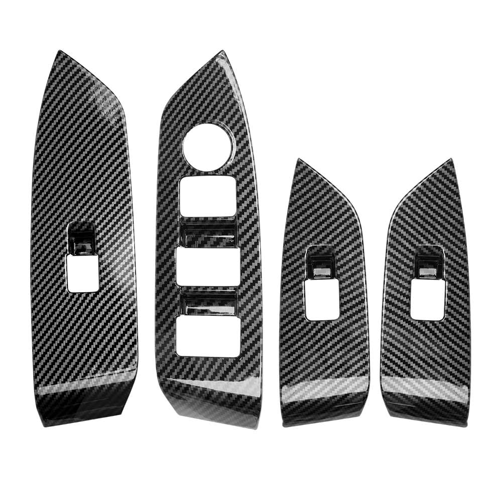 Power Window Control Switch Panel Trim Decor Cover Protector for Mazda CX-5 CX5 2017-2025 Carbon Fibre Style