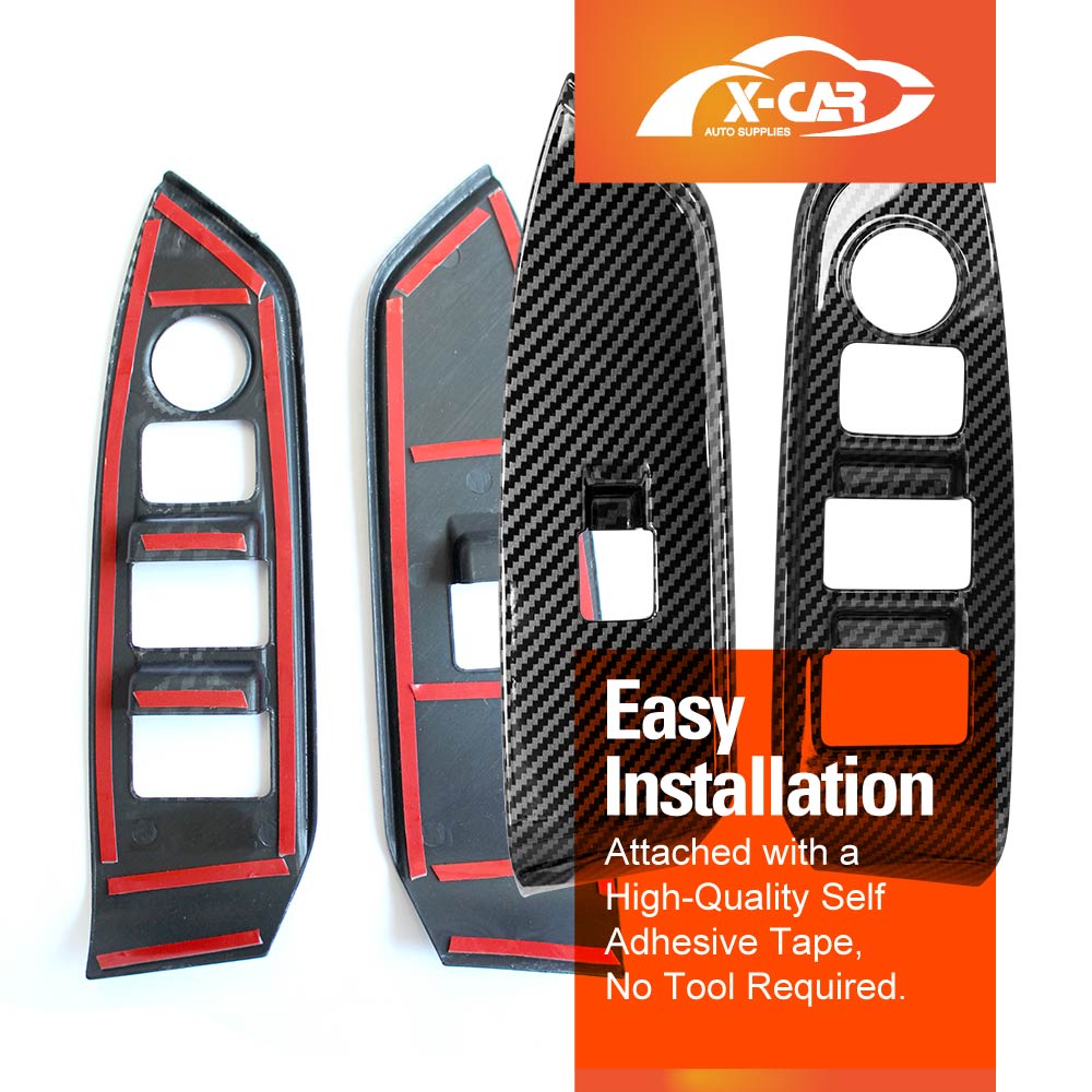 Power Window Control Switch Panel Trim Decor Cover Protector for Mazda CX-8 CX8 2018-2024 Carbon Fibre Style