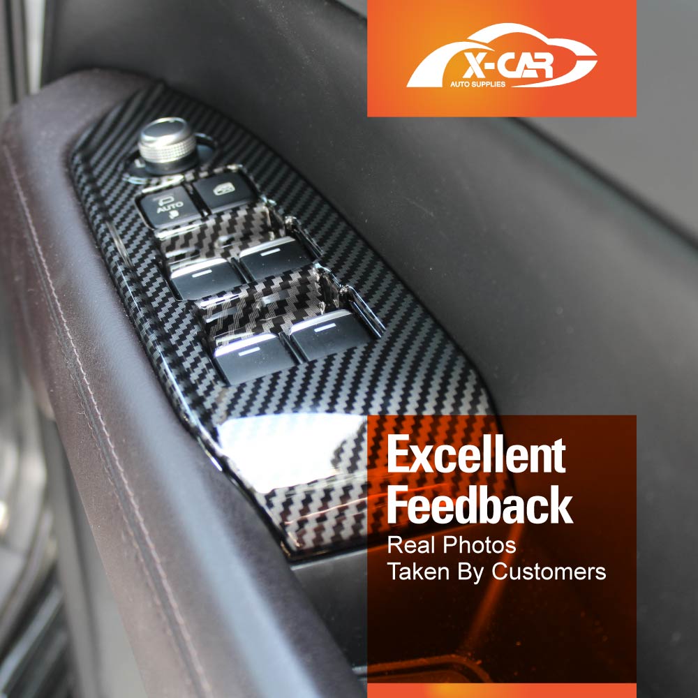Power Window Control Switch Panel Trim Decor Cover Protector for Mazda CX-8 CX8 2018-2024 Carbon Fibre Style