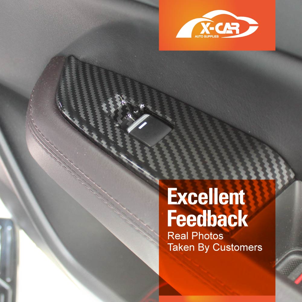 Power Window Control Switch Panel Trim Decor Cover Protector for Mazda CX-8 CX8 2018-2024 Carbon Fibre Style