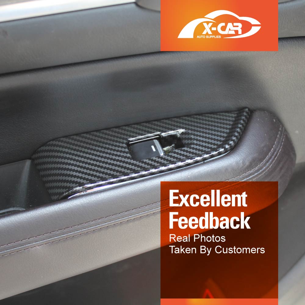 Power Window Control Switch Panel Trim Decor Cover Protector for Mazda CX-8 CX8 2018-2024 Carbon Fibre Style