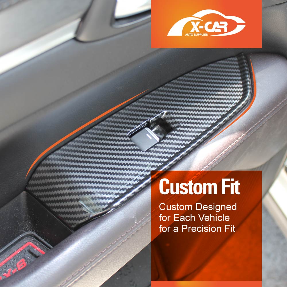 Power Window Control Switch Panel Trim Decor Cover Protector for Mazda CX-8 CX8 2018-2024 Carbon Fibre Style