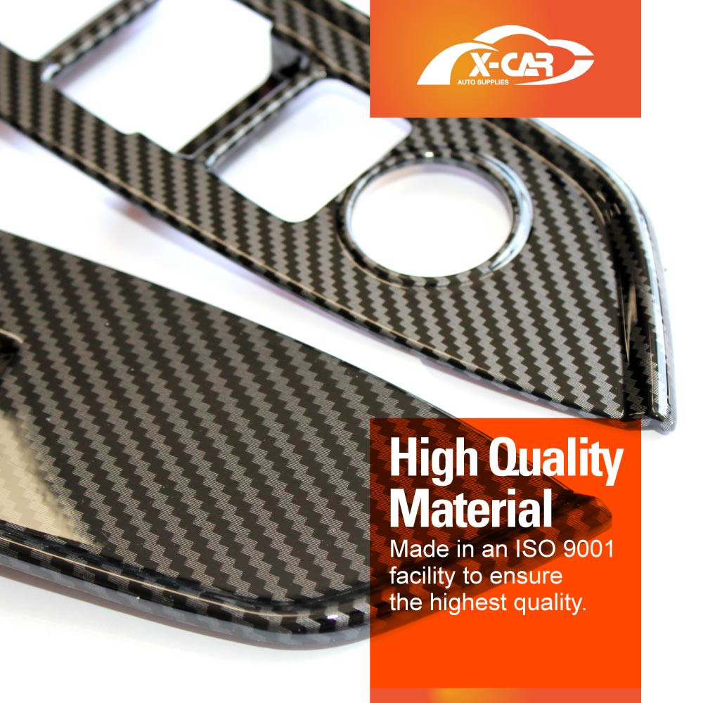 Power Window Control Switch Panel Trim Decor Cover Protector for Mazda CX-8 CX8 2018-2024 Carbon Fibre Style