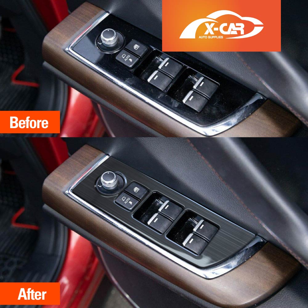Power Window Control Switch Panel Trim Decor Cover Protector for Mazda CX-9 CX9 2016-2025 Stainless Steel Style