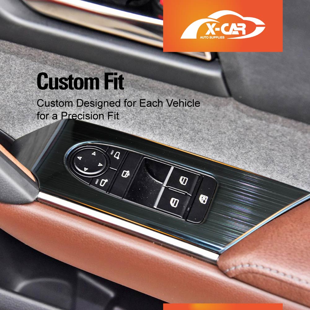 Power Window Control Switch Panel Trim Decor Cover Protector for Mazda MX-30 MX30 2021-2025 Stainless Steel Style