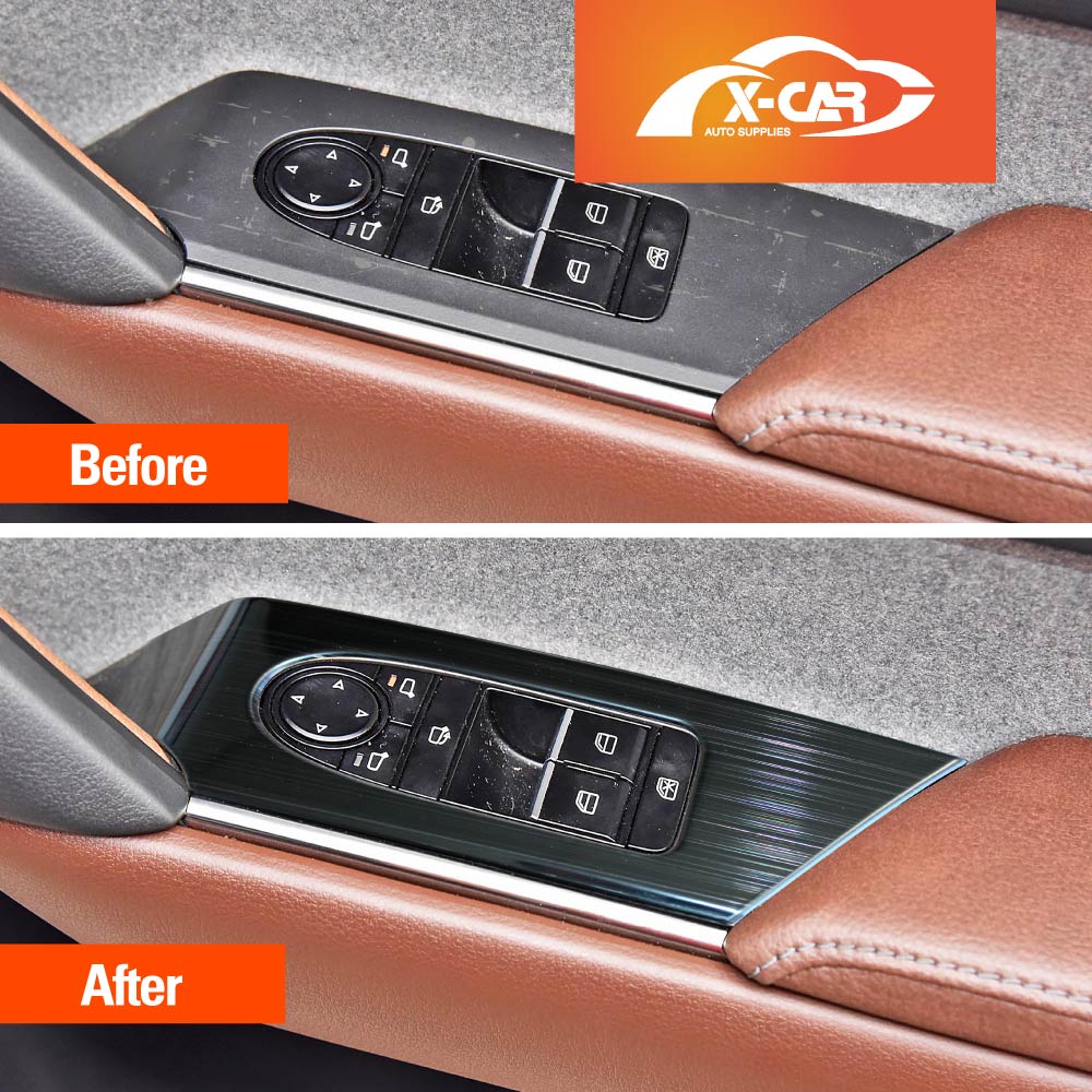 Power Window Control Switch Panel Trim Decor Cover Protector for Mazda MX-30 MX30 2021-2025 Stainless Steel Style