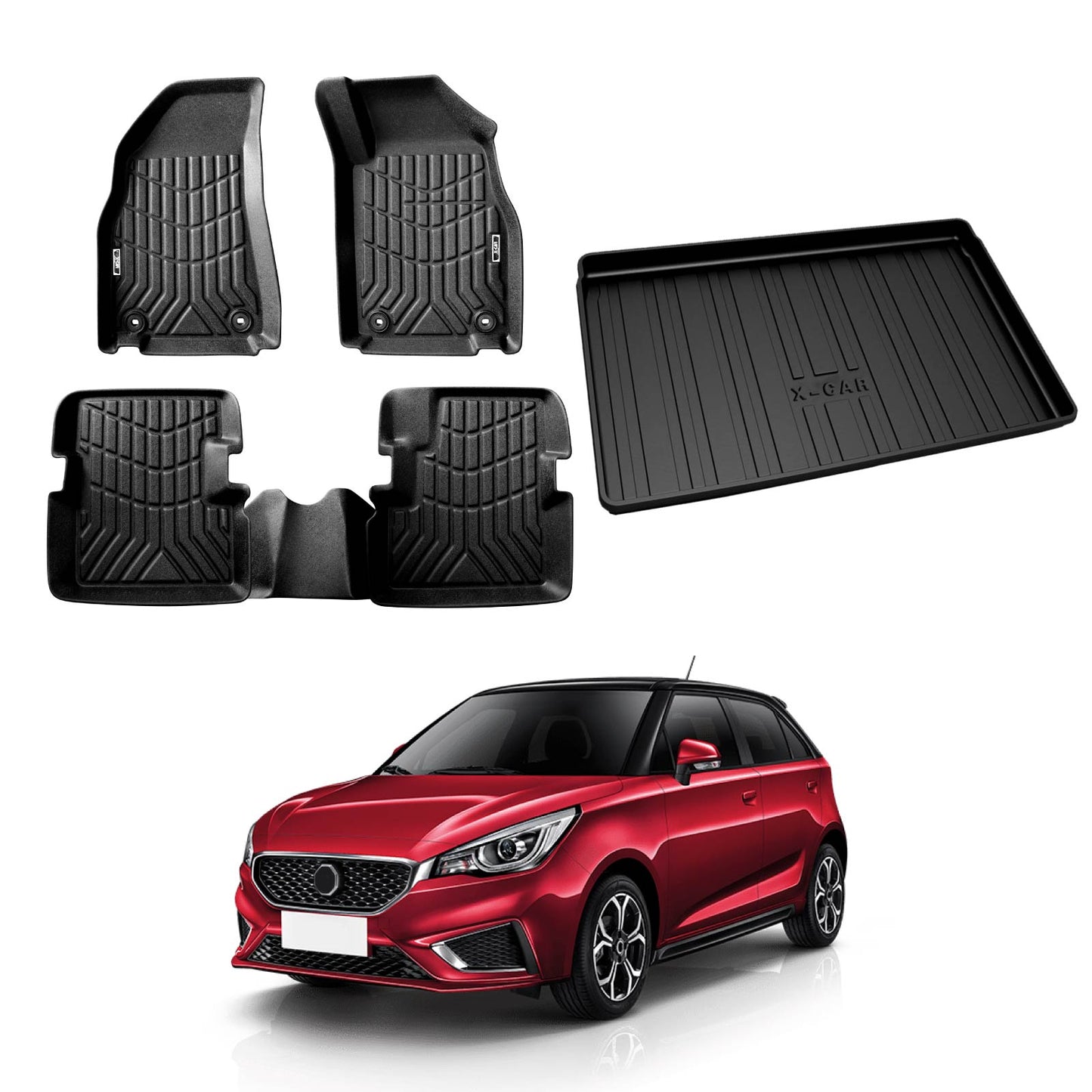 3D All-Weather Floor Mat Boot Liner Carpet for MG 3 MG3 2016-2024 Heavy Duty Cargo Trunk Mat Luggage Tray