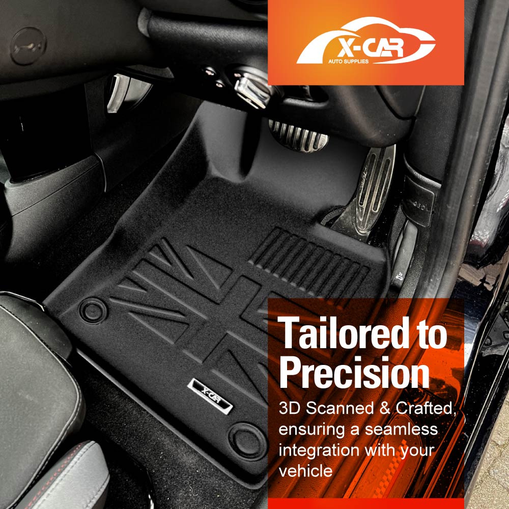 3D All-Weather Floor Mats for Mini Cooper 2014-2025 Heavy Duty Customized Car Floor Liners Full Set Carpet