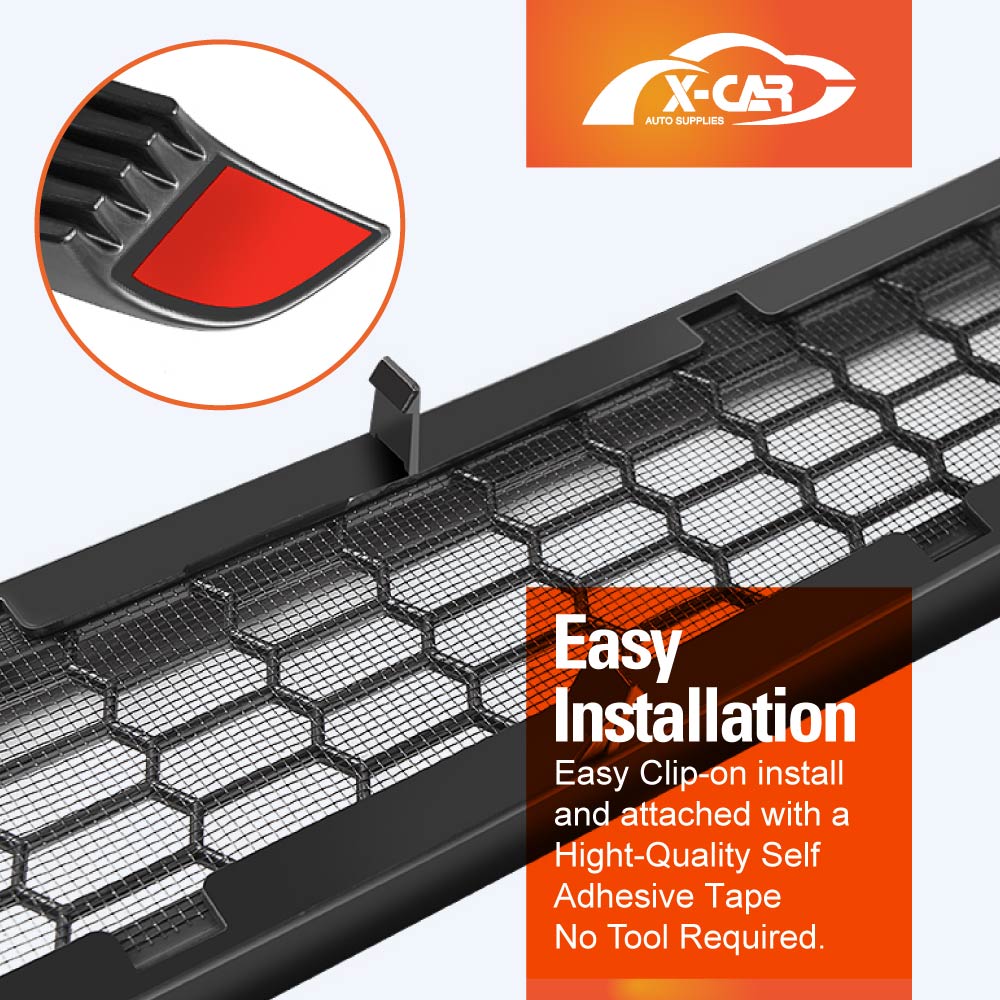 Tesla Model 3 Car Front Air Flow Vent Inlet Intake Grill Mesh Grille Grid ABS Plastic Protection Cover Leaves Insect Guard Matt Black