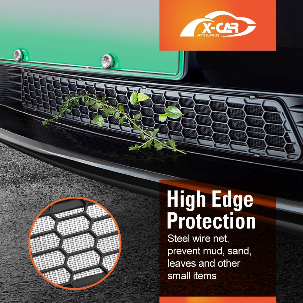 Tesla Model 3 Car Front Air Flow Vent Inlet Intake Grill Mesh Grille Grid ABS Plastic Protection Cover Leaves Insect Guard Matt Black