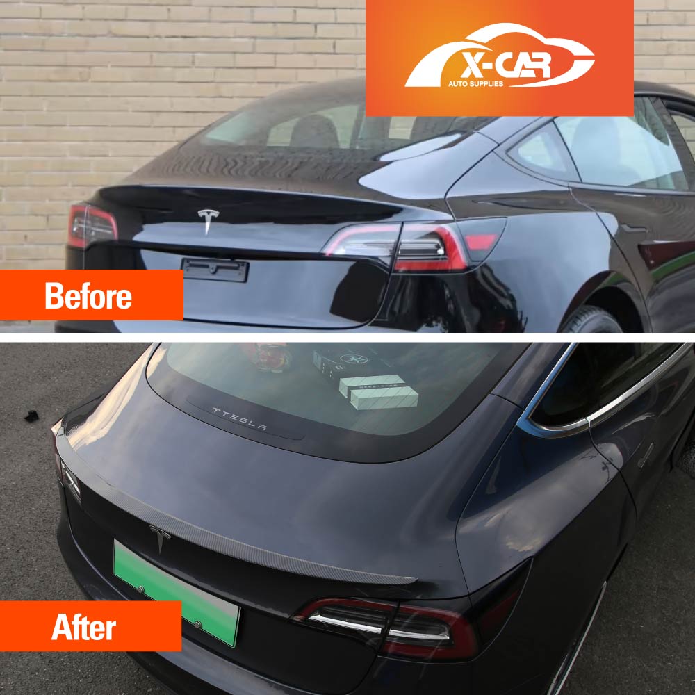 Carbon Fiber Style Spoiler for Tesla Model 3 2017-2023 Rear Trunk Wing Lip Tail Performance Style