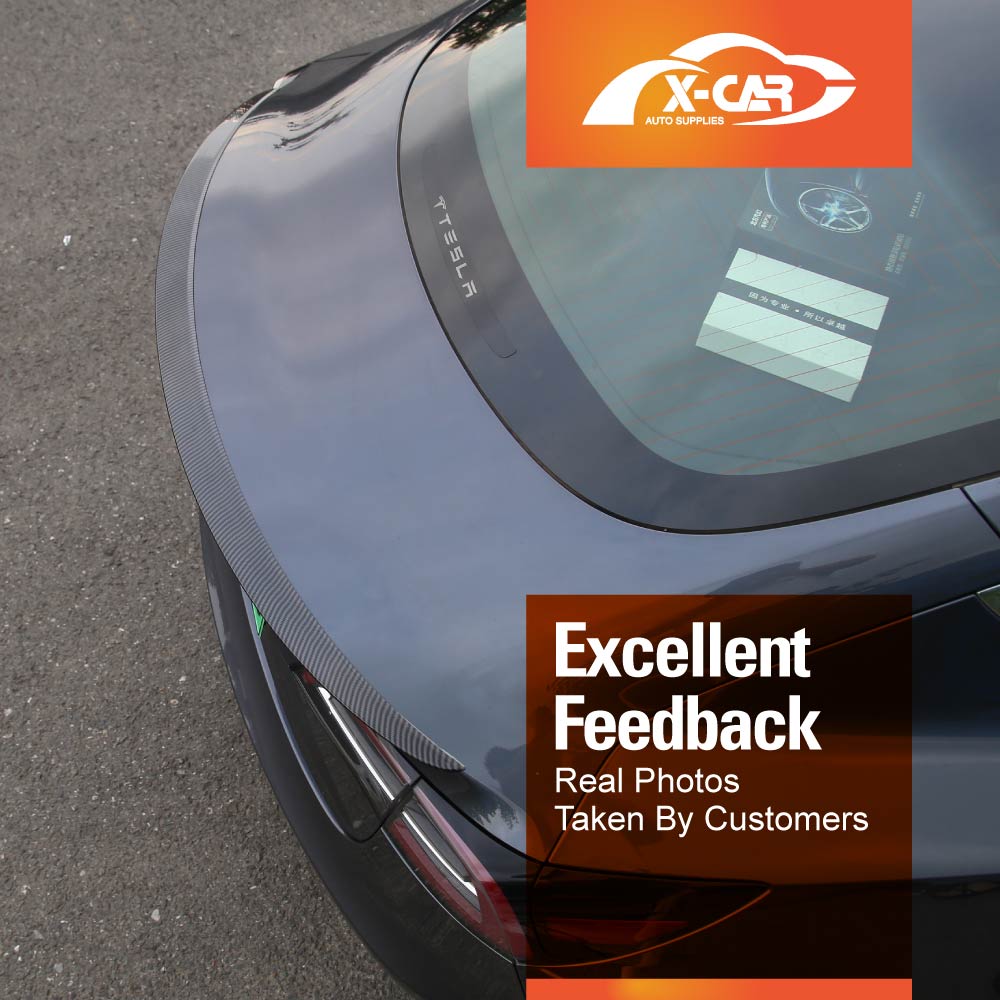 Carbon Fiber Style Spoiler for Tesla Model 3 2017-2023 Rear Trunk Wing Lip Tail Performance Style