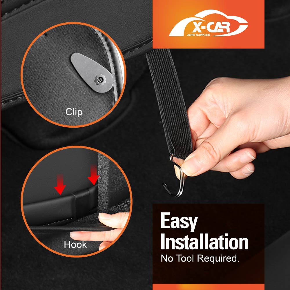 Tesla Model 3 2017-2023 and Model Y 2021-2025 Car Seat Back Protectors Kick Mats Cover Black Set of 2