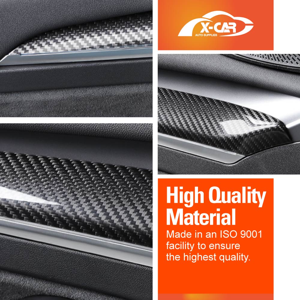 Tesla Model 3 2021-2023 and Model Y 2021-2025 Inner Front Door Cover Carbon Fiber Style Interior Accessories