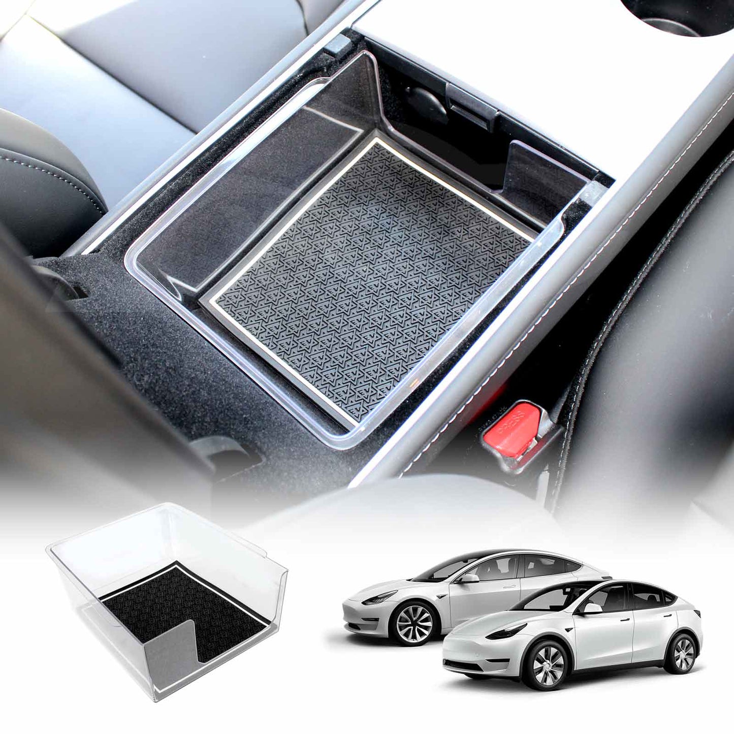 Premium Centre Console Organizer Tray for Tesla Model 3 2017-2023 and Model Y 2021-2025 Armrest Organizer Tray Storage Box