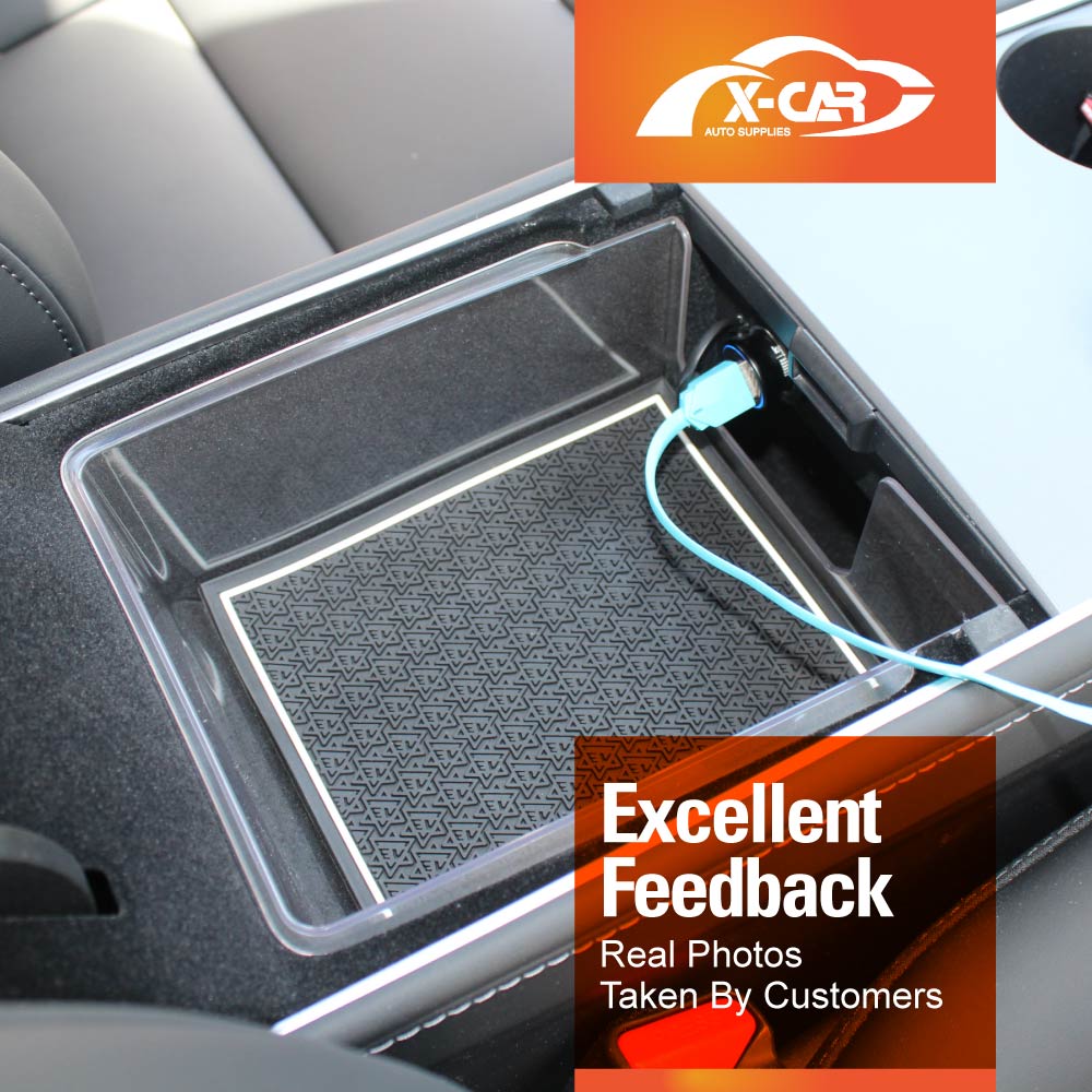 Premium Centre Console Organizer Tray for Tesla Model 3 2017-2023 and Model Y 2021-2025 Armrest Storage Box Cubby Drawer Container