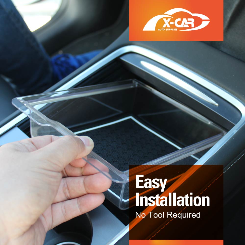 Premium Centre Console Organizer Tray for Tesla Model 3 2017-2023 and Model Y 2021-2025 Armrest Storage Box Cubby Drawer Container