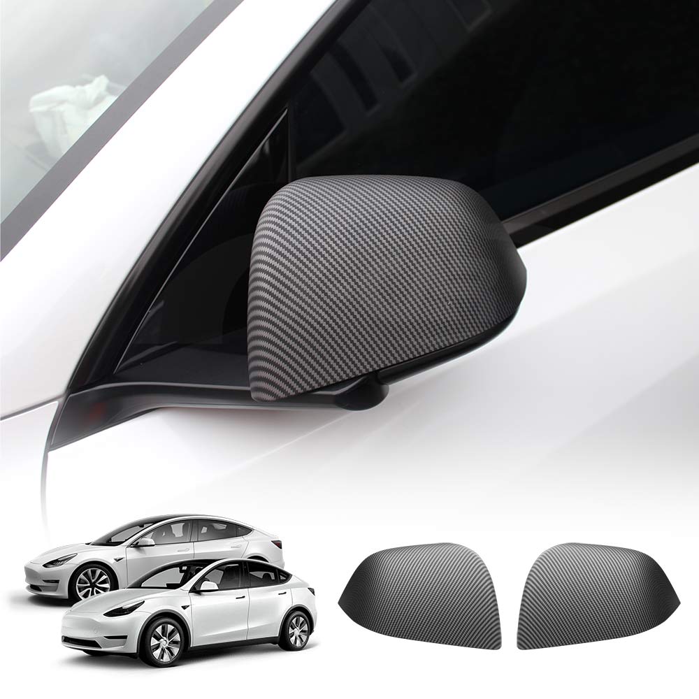 Rear View Mirror Trim Cover for Tesla Model Y 2021-2025 Exterior Accessories Side Mirror Cap Carbon Fiber Style