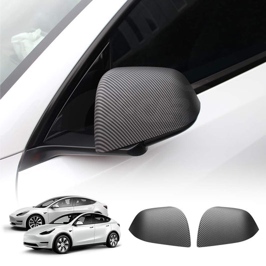 Rear View Mirror Trim Cover for Tesla Model Y 2021-2025 Exterior Accessories Side Mirror Cap Carbon Fiber Style