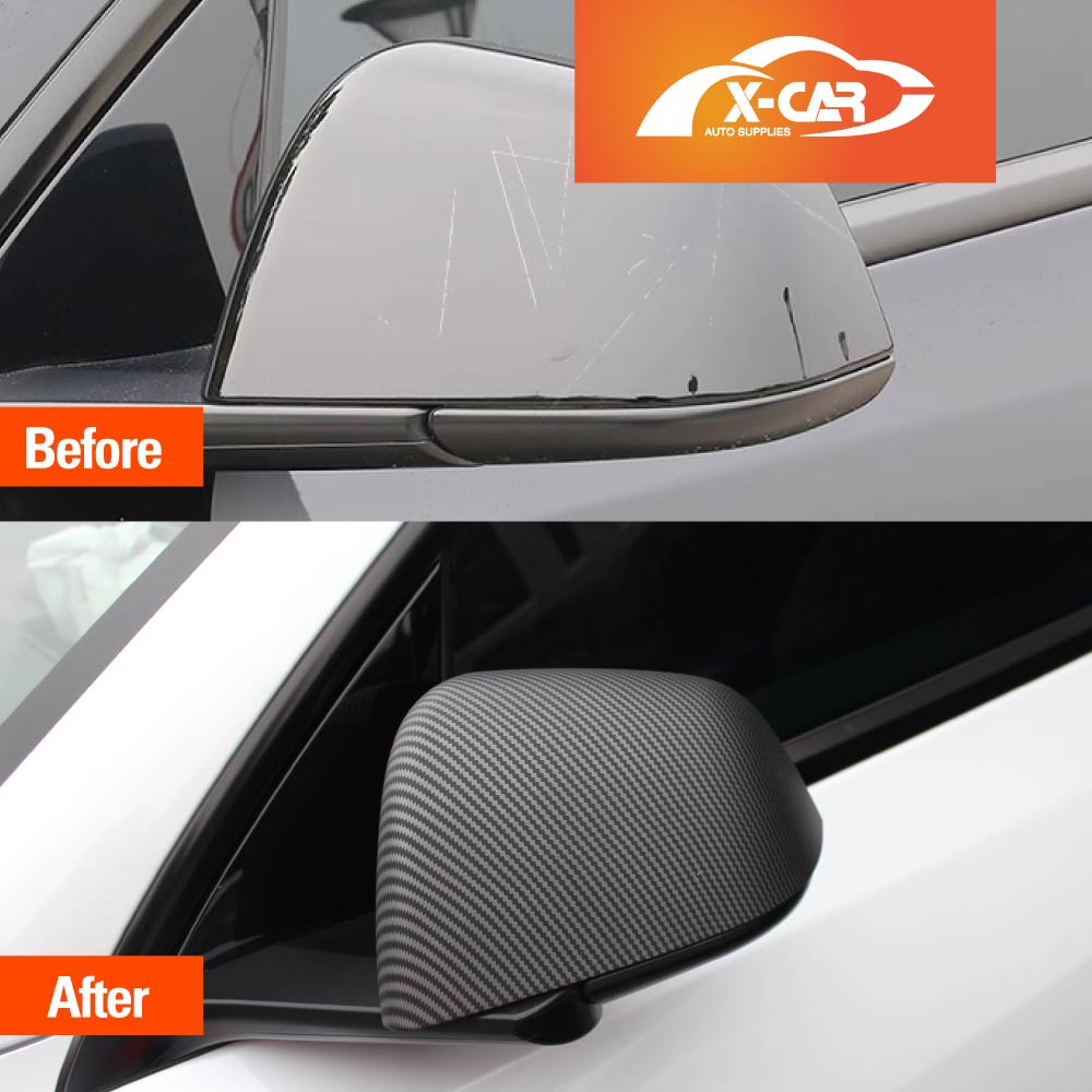 Rear View Mirror Trim Cover for Tesla Model Y 2021-2025 Exterior Accessories Side Mirror Cap Carbon Fiber Style