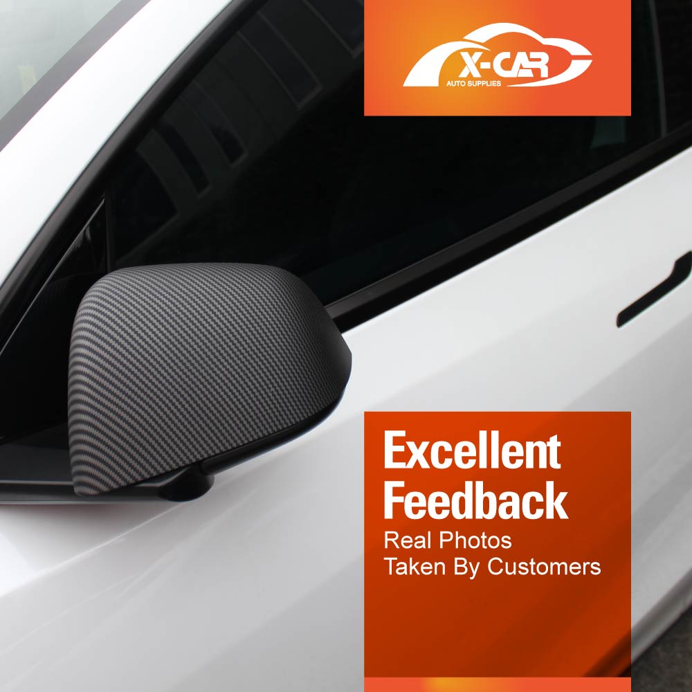 Rear View Mirror Trim Cover for Tesla Model Y 2021-2025 Exterior Accessories Side Mirror Cap Carbon Fiber Style