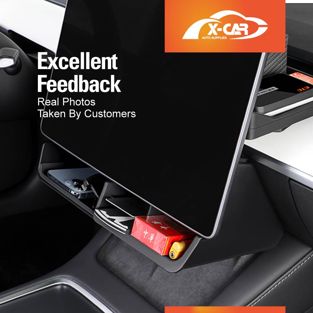 Tesla Model 3 2017-2023 and Model Y 2021-2025 Center Console Organizer Under Screen Storage Box Tray - Large