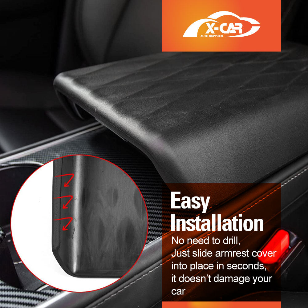 Tesla Model 3 2017-2023 and Model Y 2021-2025 Center Console TPE Armrest Pad Cover Interior Decoration Protector Accessories