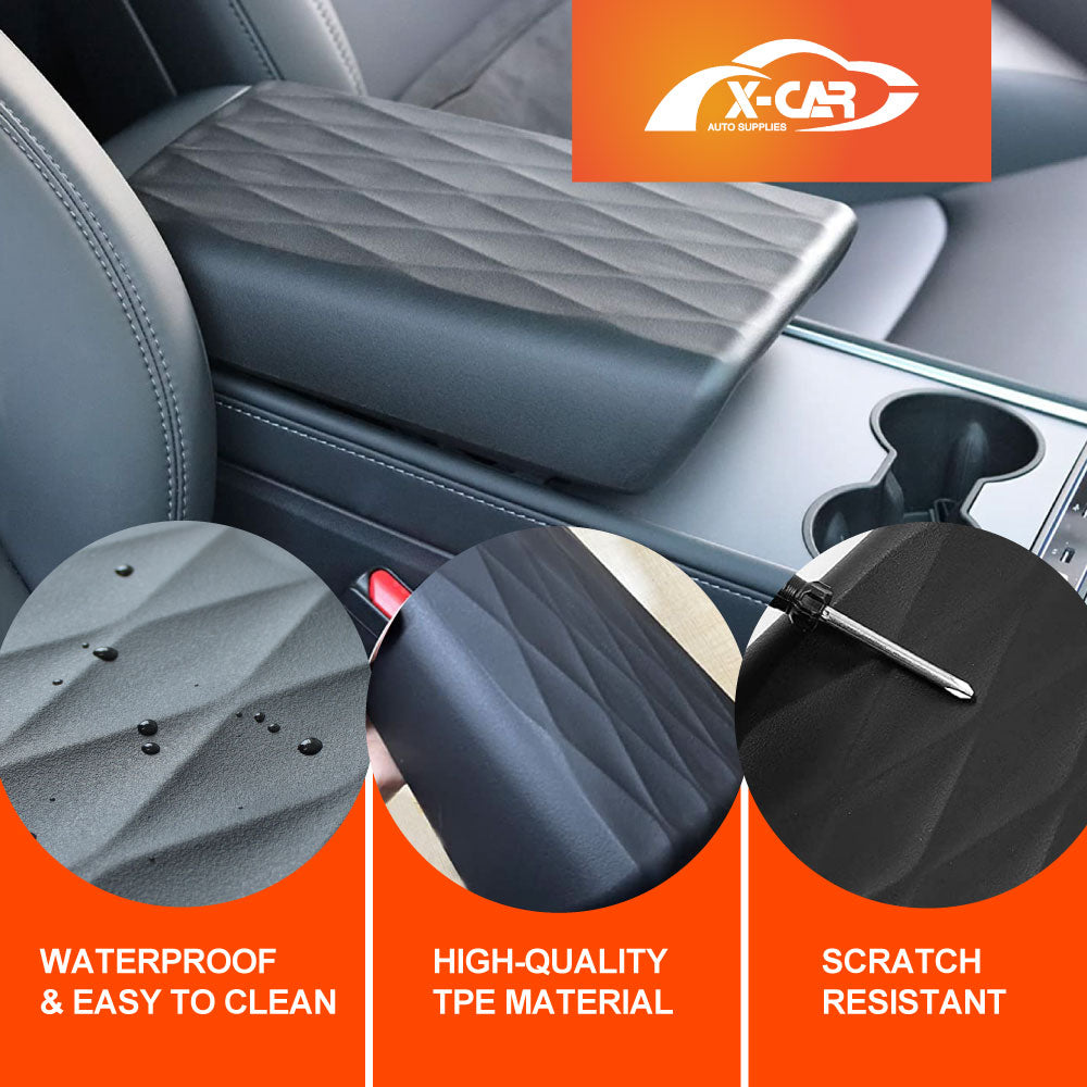 Tesla Model 3 2017-2023 and Model Y 2021-2025 Center Console TPE Armrest Pad Cover Interior Decoration Protector Accessories