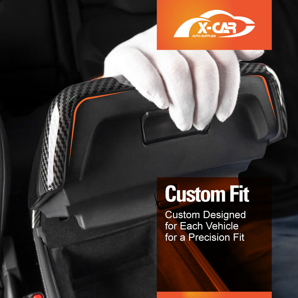 Tesla Model 3 2017-2023 and Model Y 2021-2025 Carbon Fiber Style Center Console Armrest Pad Cover Interior Decoration Protector