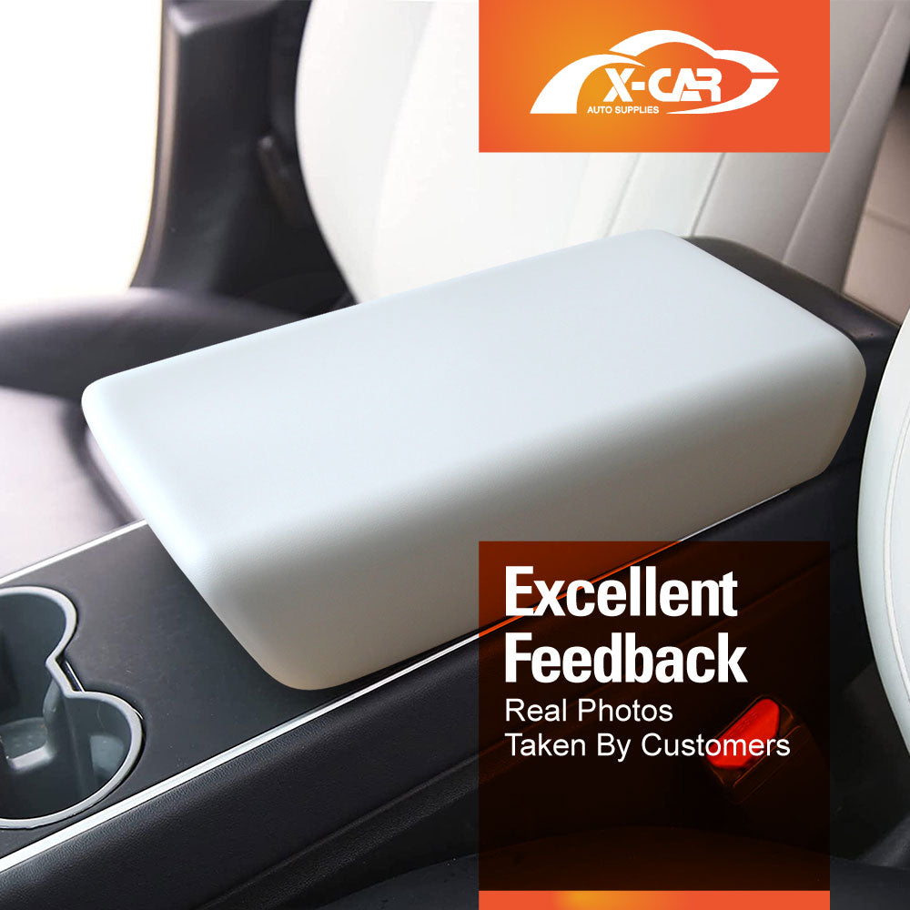 Tesla Model 3 2017-2023 and Model Y 2021-2025 Center Console TPE Armrest Pad Cover Decoration Protector Accessories