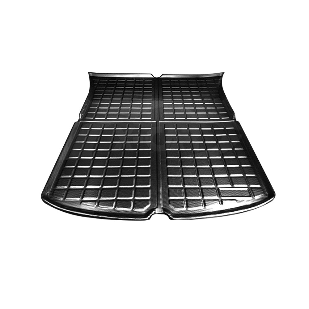 Carbon Fiber Texture Boot Liner for Tesla Model Y 2022-2025 Heavy Duty Rear Cargo Trunk Cover Mat Luggage Tray