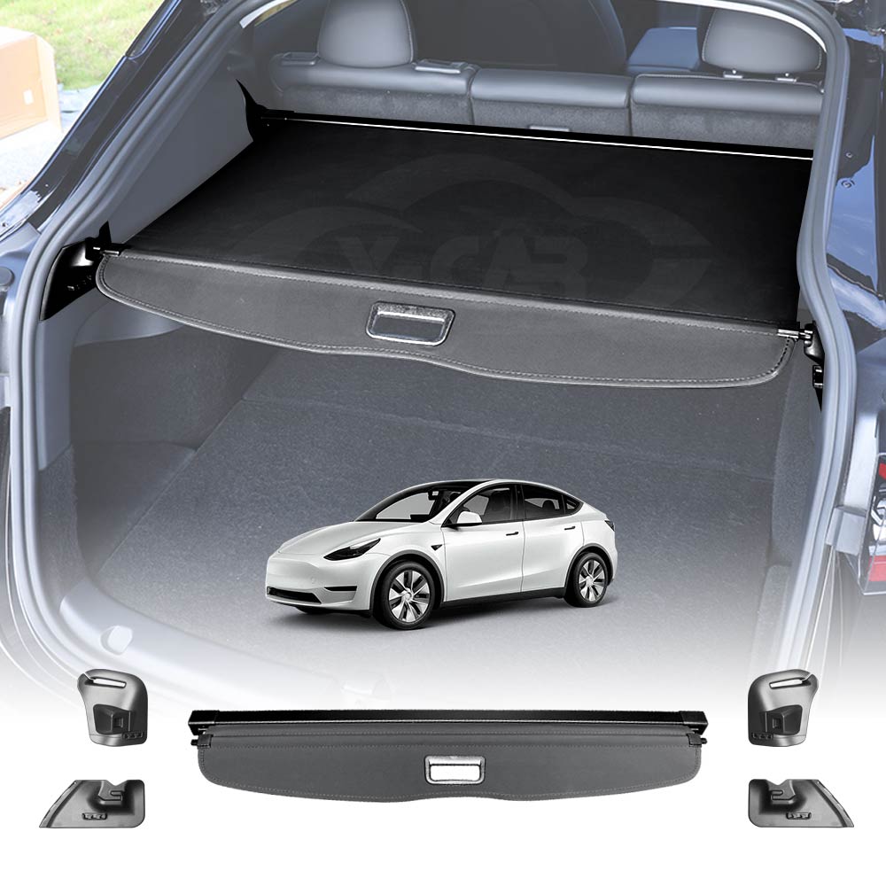 Retractable Car Trunk Shelf Shade Rear Cargo Security Shield Luggage Privacy Cover Blinder for Tesla Model Y 2022-2023