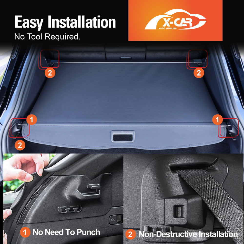 Retractable Car Trunk Shelf Shade Rear Cargo Security Shield Luggage Privacy Cover Blinder for Tesla Model Y 2022-2023