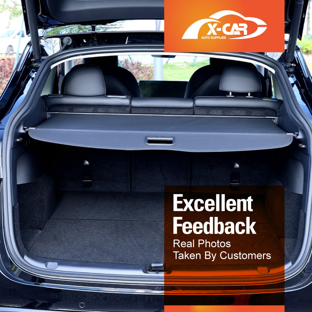 Retractable Car Trunk Shelf Shade Rear Cargo Security Shield Luggage Privacy Cover Blinder for Tesla Model Y 2022-2023