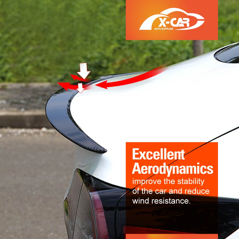 Carbon Fiber Style Spoiler for Tesla Model Y 2022-2025 Rear Trunk Wing Lip Tail Performance Style