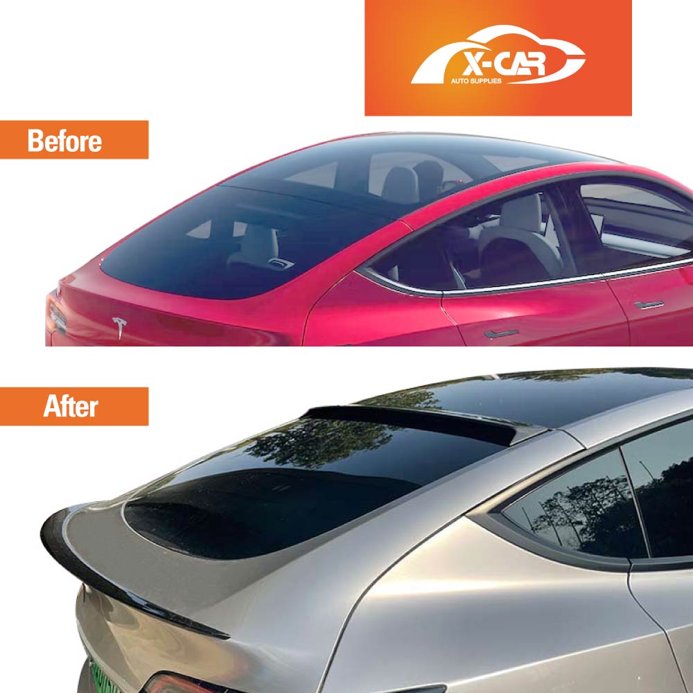 Carbon Fiber Style Roof Spoiler for Tesla Model Y 2022-2025 Rear Window Sunroof Wind Deflector Exterior Accessories