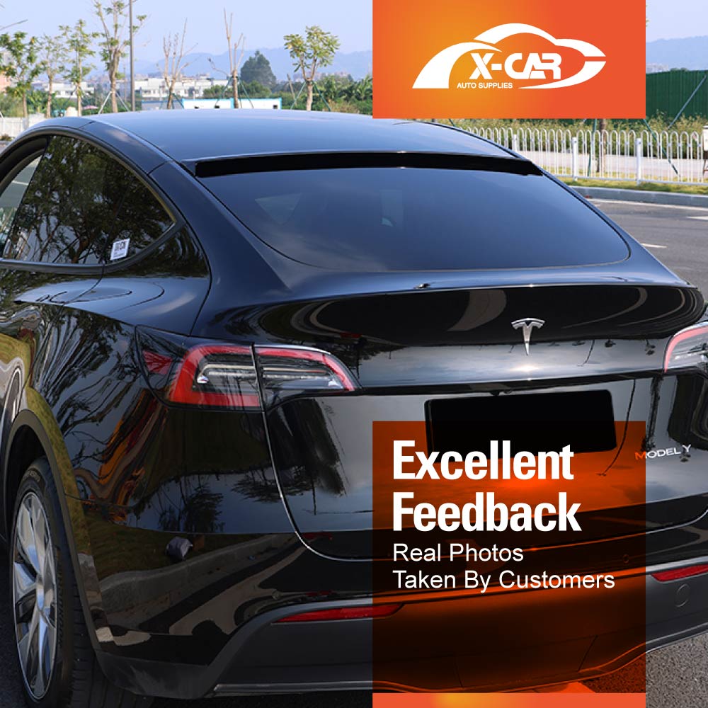 Carbon Fiber Style Roof Spoiler for Tesla Model Y 2022-2025 Rear Window Sunroof Wind Deflector Exterior Accessories